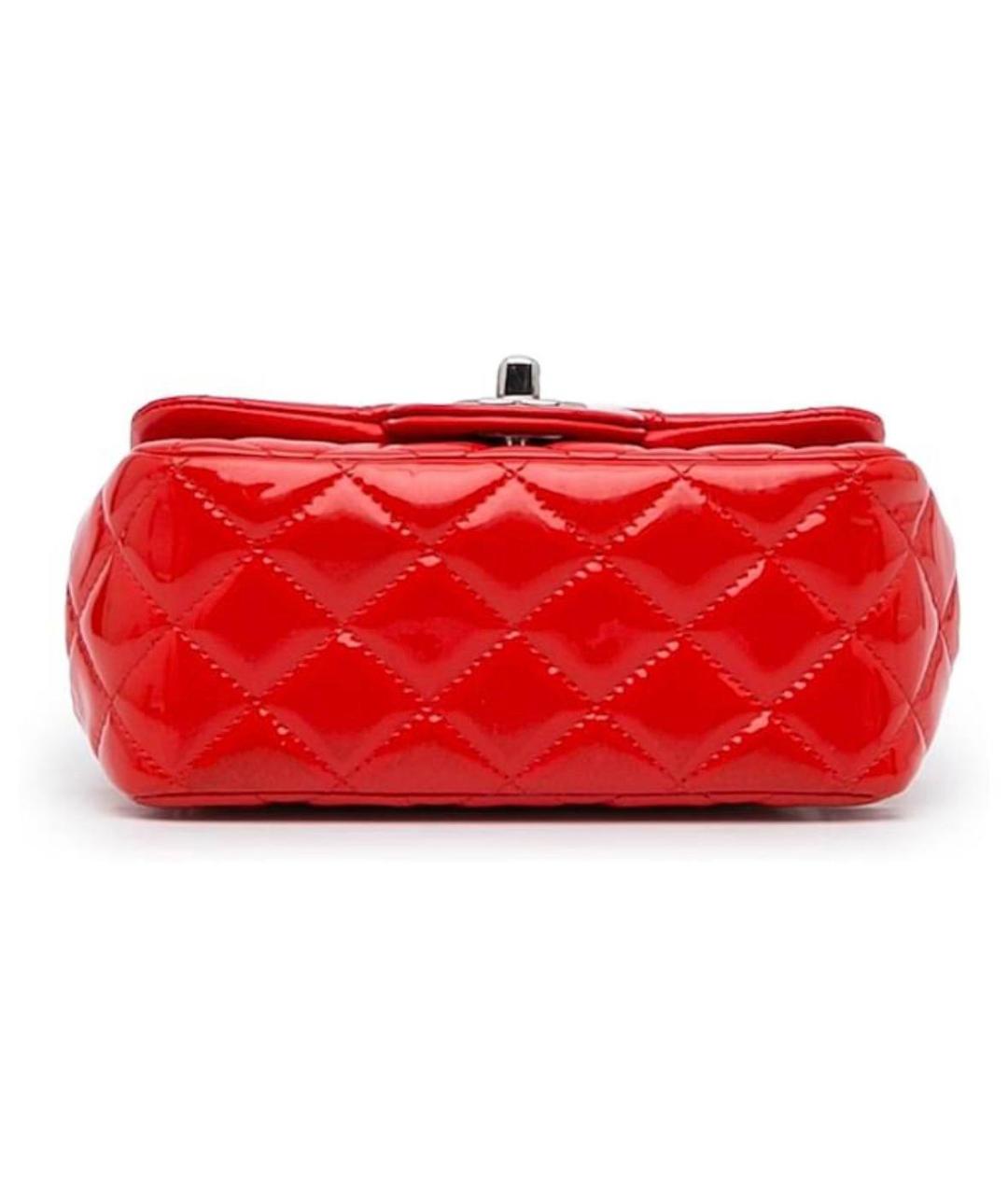 CHANEL Красная сумка через плечо из лакированной кожи, фото 3