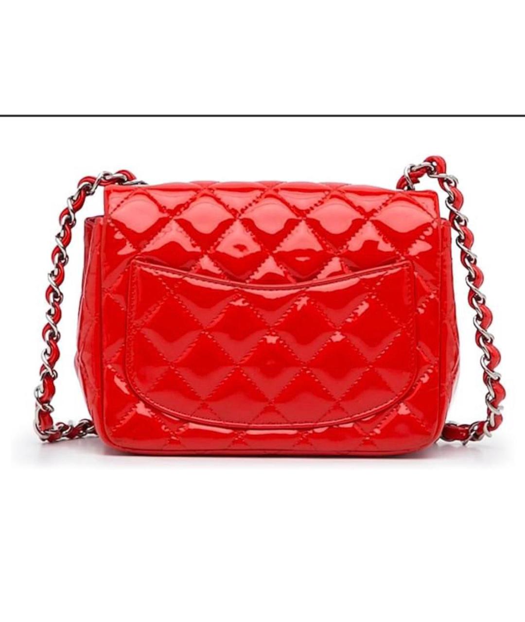 CHANEL Красная сумка через плечо из лакированной кожи, фото 2
