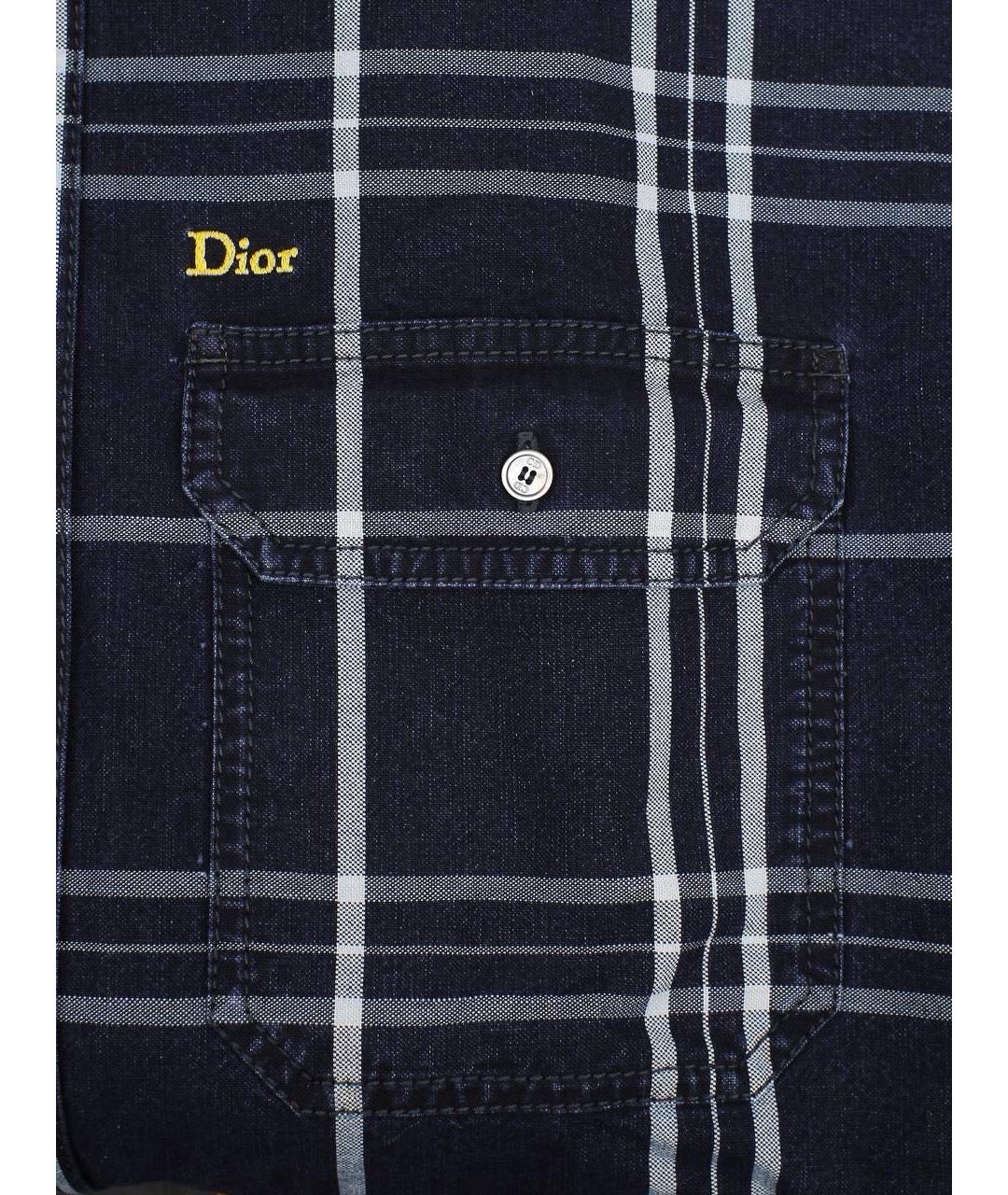 CHRISTIAN DIOR Темно-синяя хлопковая кэжуал рубашка, фото 7