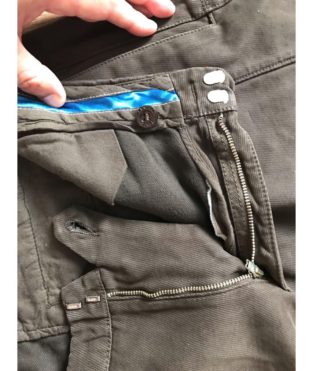 ARMANI JEANS Коричневые хлопковые брюки чинос, фото 7
