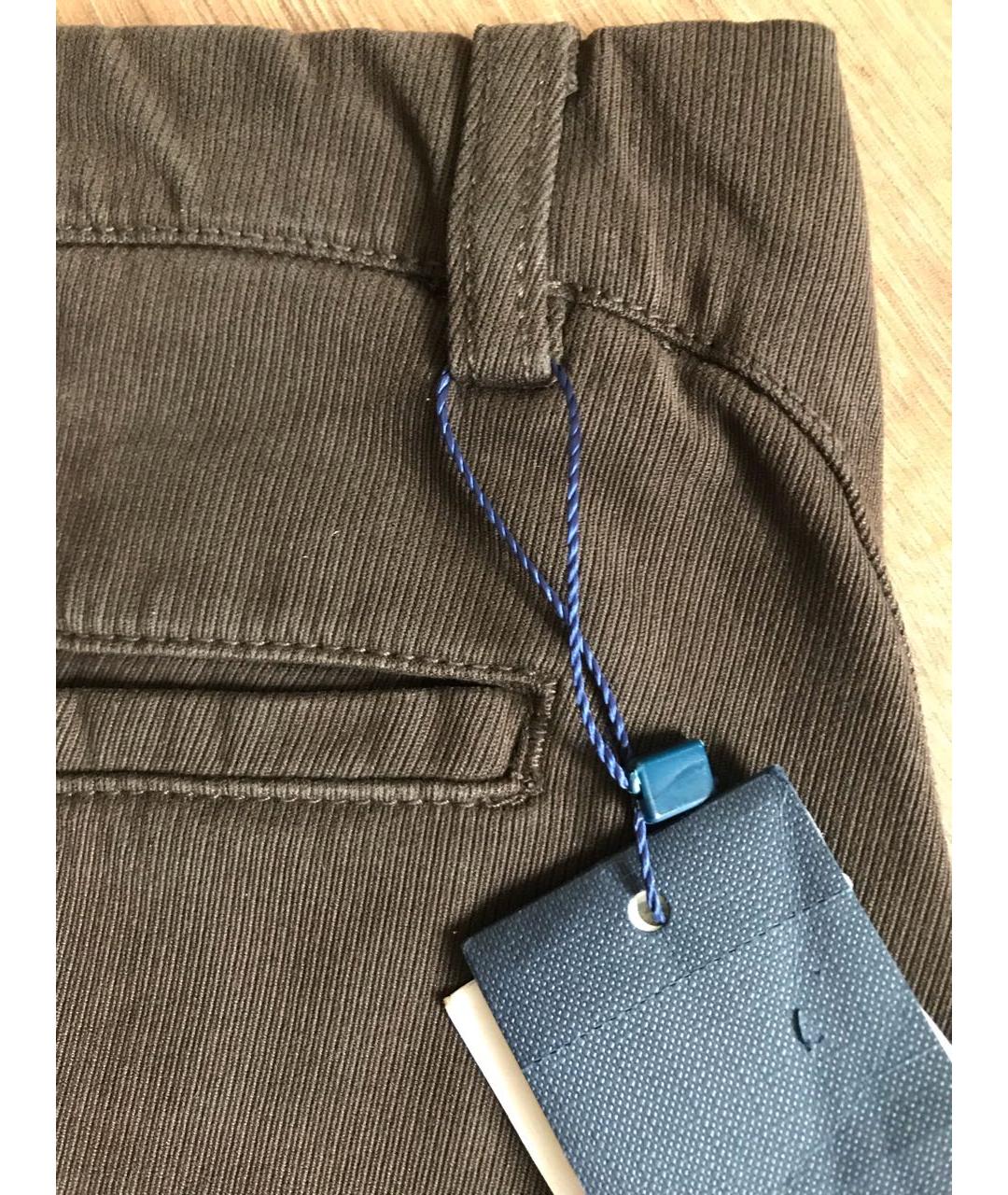 ARMANI JEANS Коричневые хлопковые брюки чинос, фото 6