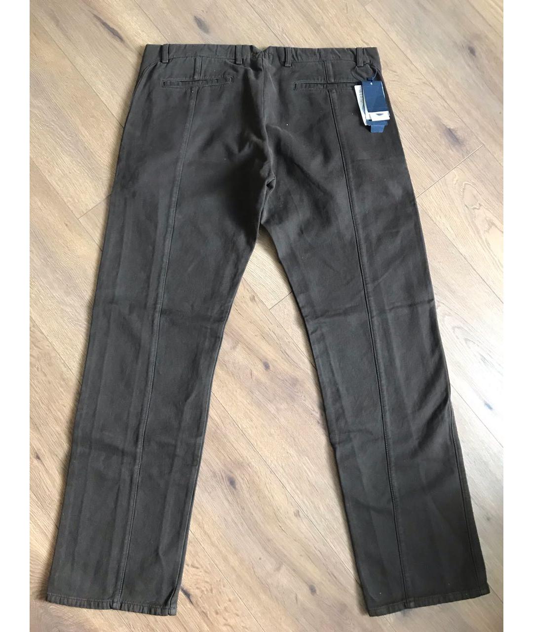 ARMANI JEANS Коричневые хлопковые брюки чинос, фото 5
