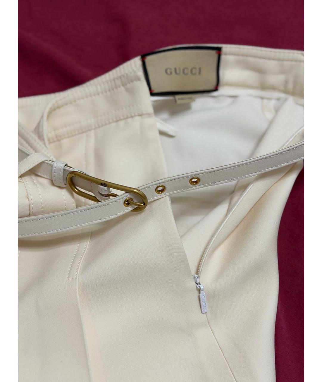 GUCCI Бежевая шерстяная юбка мини, фото 3