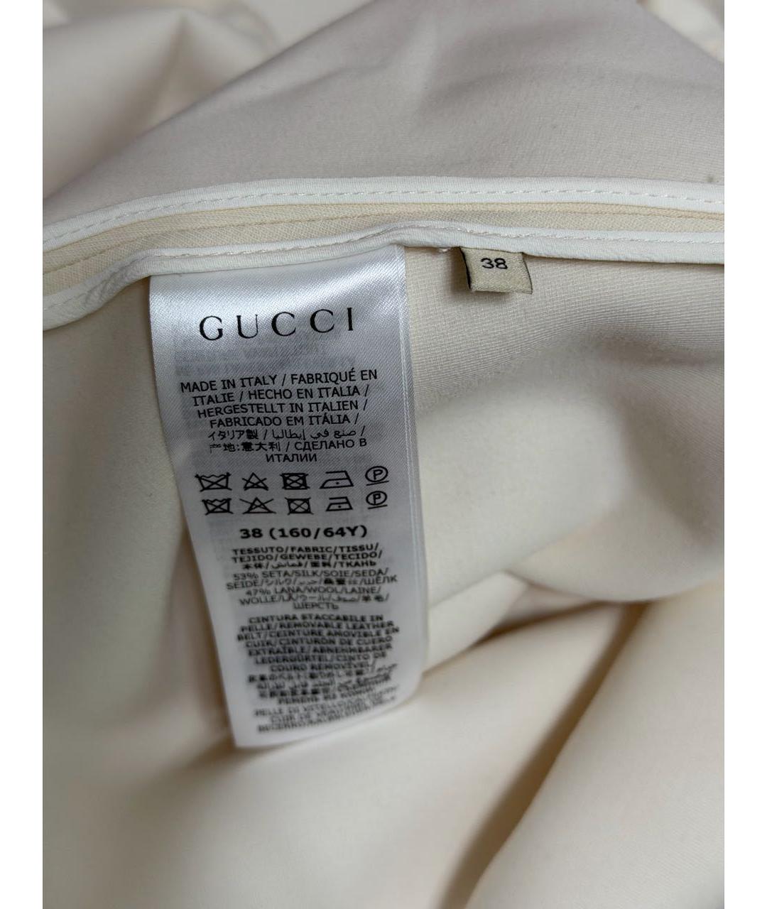 GUCCI Бежевая шерстяная юбка мини, фото 4