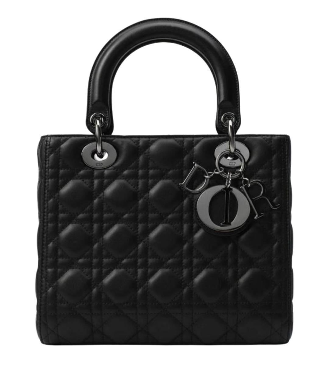 CHRISTIAN DIOR Черная кожаная сумка с короткими ручками, фото 1