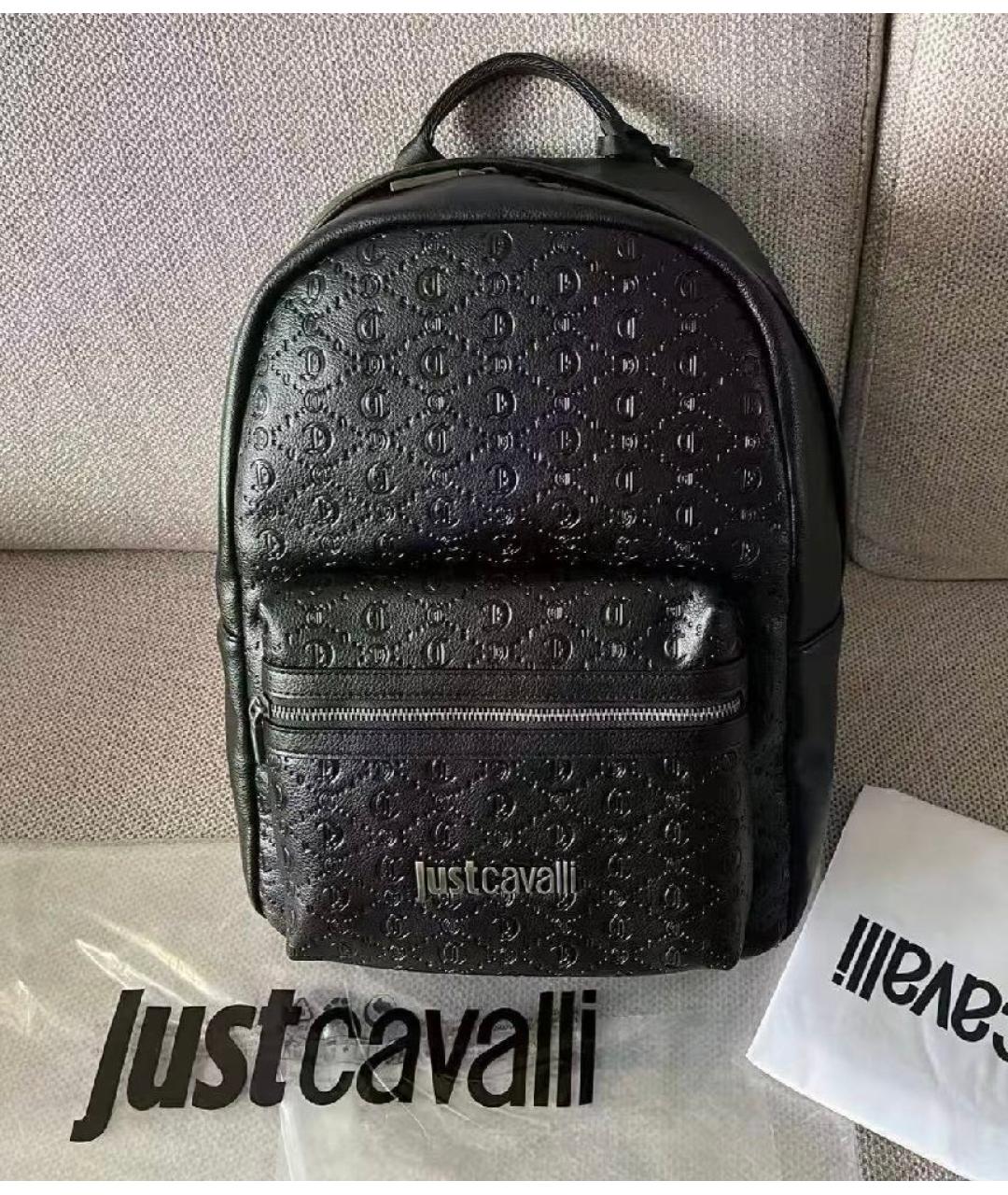 JUST CAVALLI Черный рюкзак из искусственной кожи, фото 6