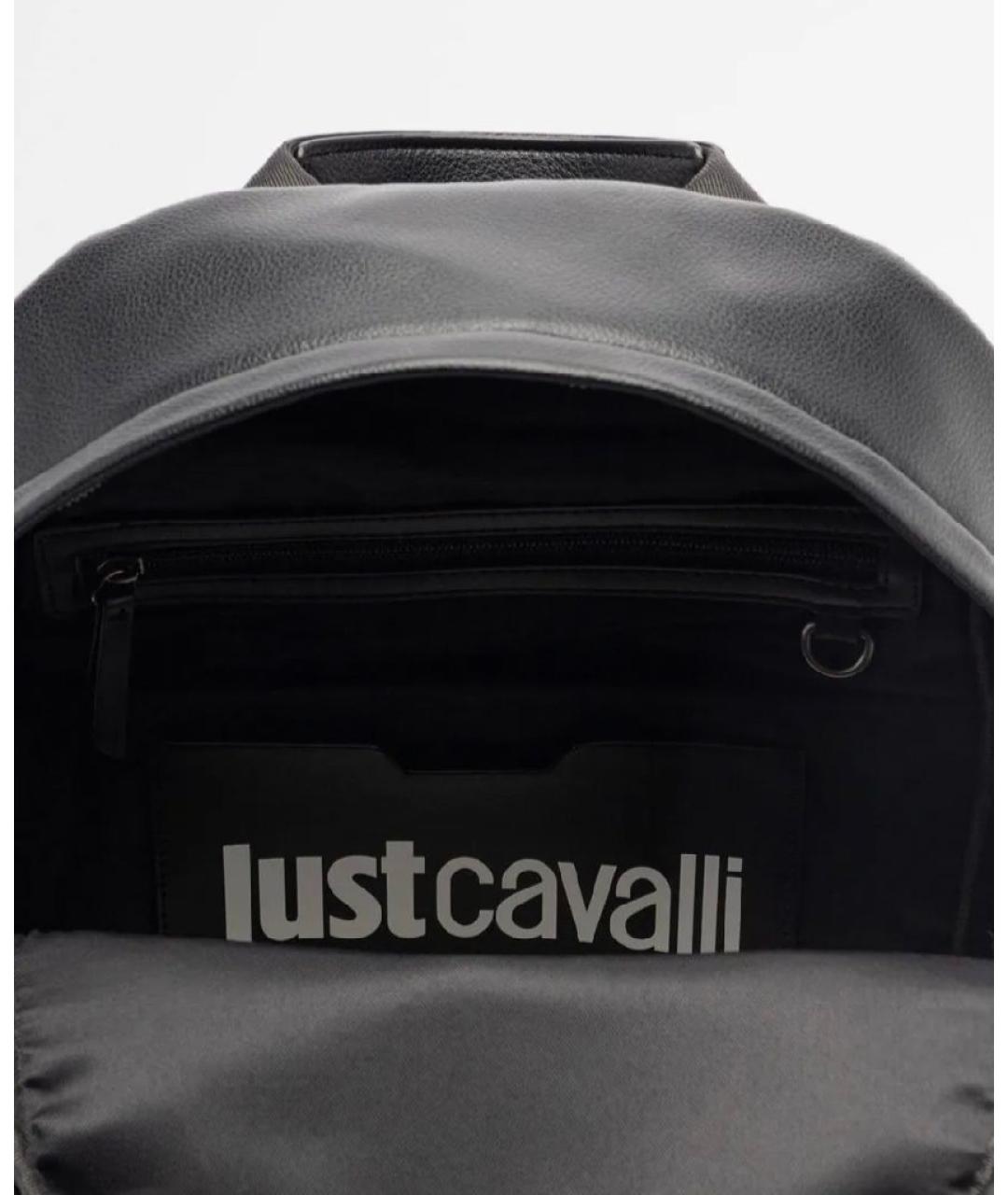 JUST CAVALLI Черный рюкзак из искусственной кожи, фото 5