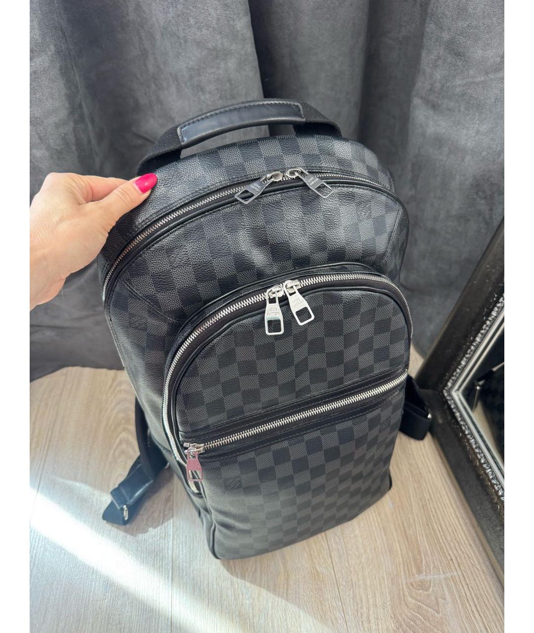 LOUIS VUITTON Серый рюкзак из канвы, фото 4