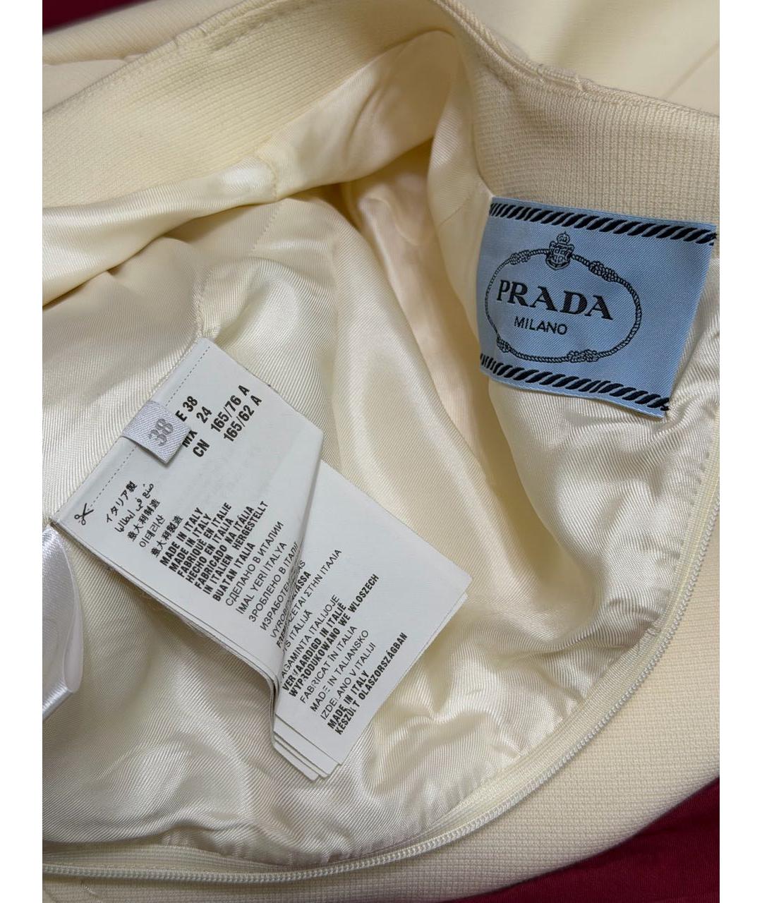 PRADA Бежевое шерстяное вечернее платье, фото 5