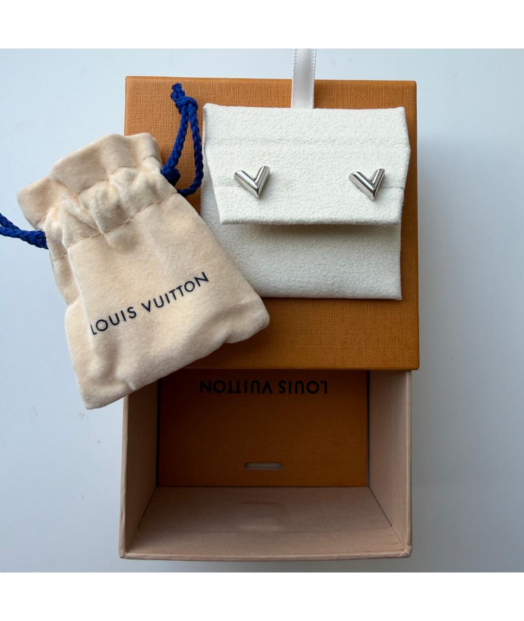 LOUIS VUITTON Серебряные металлические серьги, фото 3