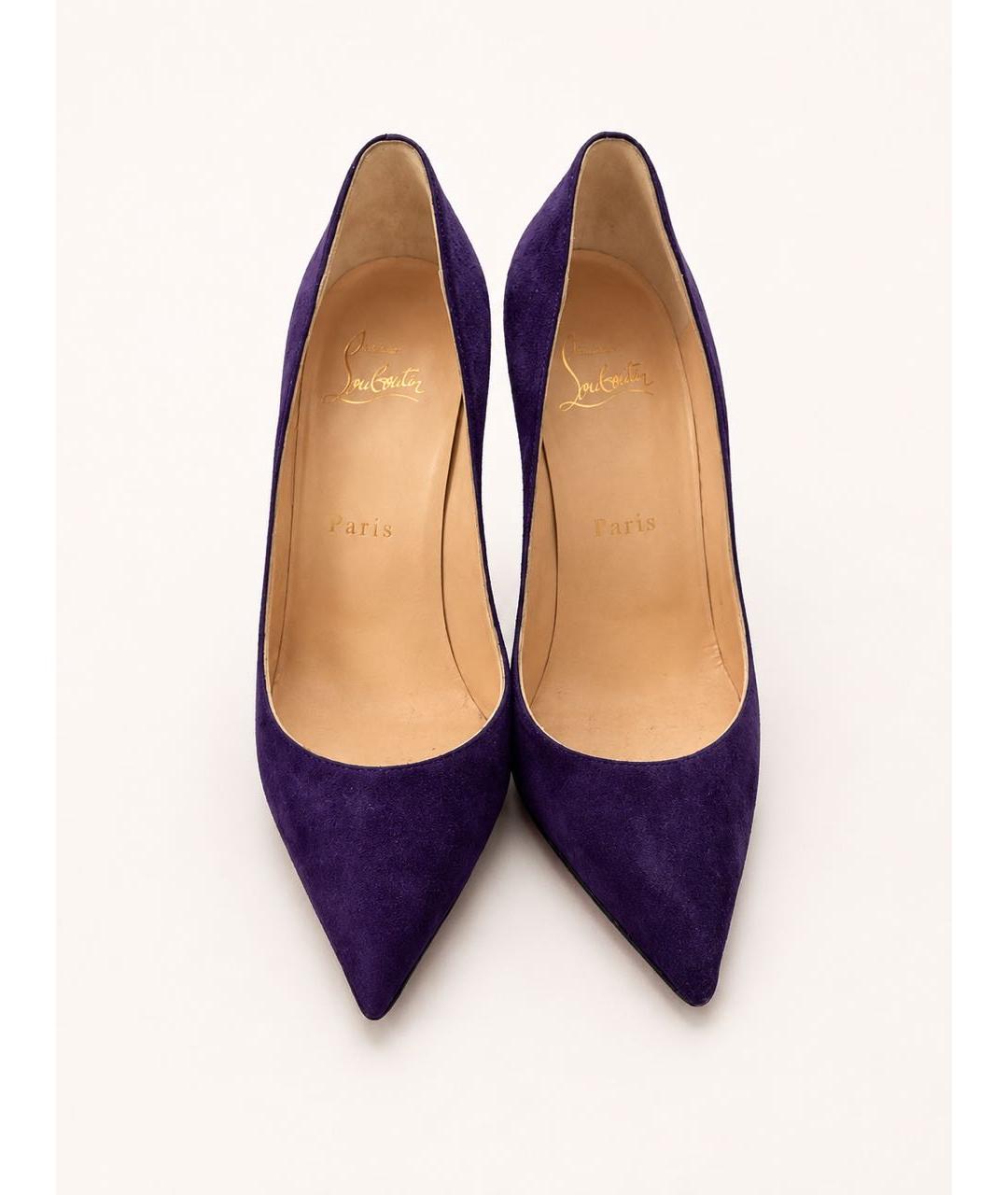 CHRISTIAN LOUBOUTIN Фиолетовые замшевые туфли, фото 2