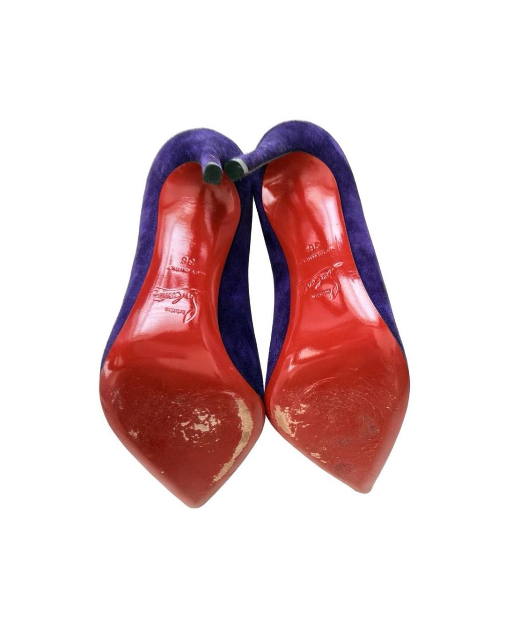 CHRISTIAN LOUBOUTIN Фиолетовые замшевые туфли, фото 5