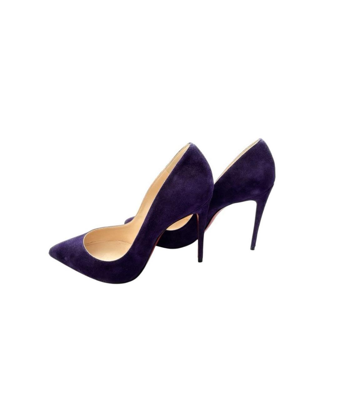 CHRISTIAN LOUBOUTIN Фиолетовые замшевые туфли, фото 3