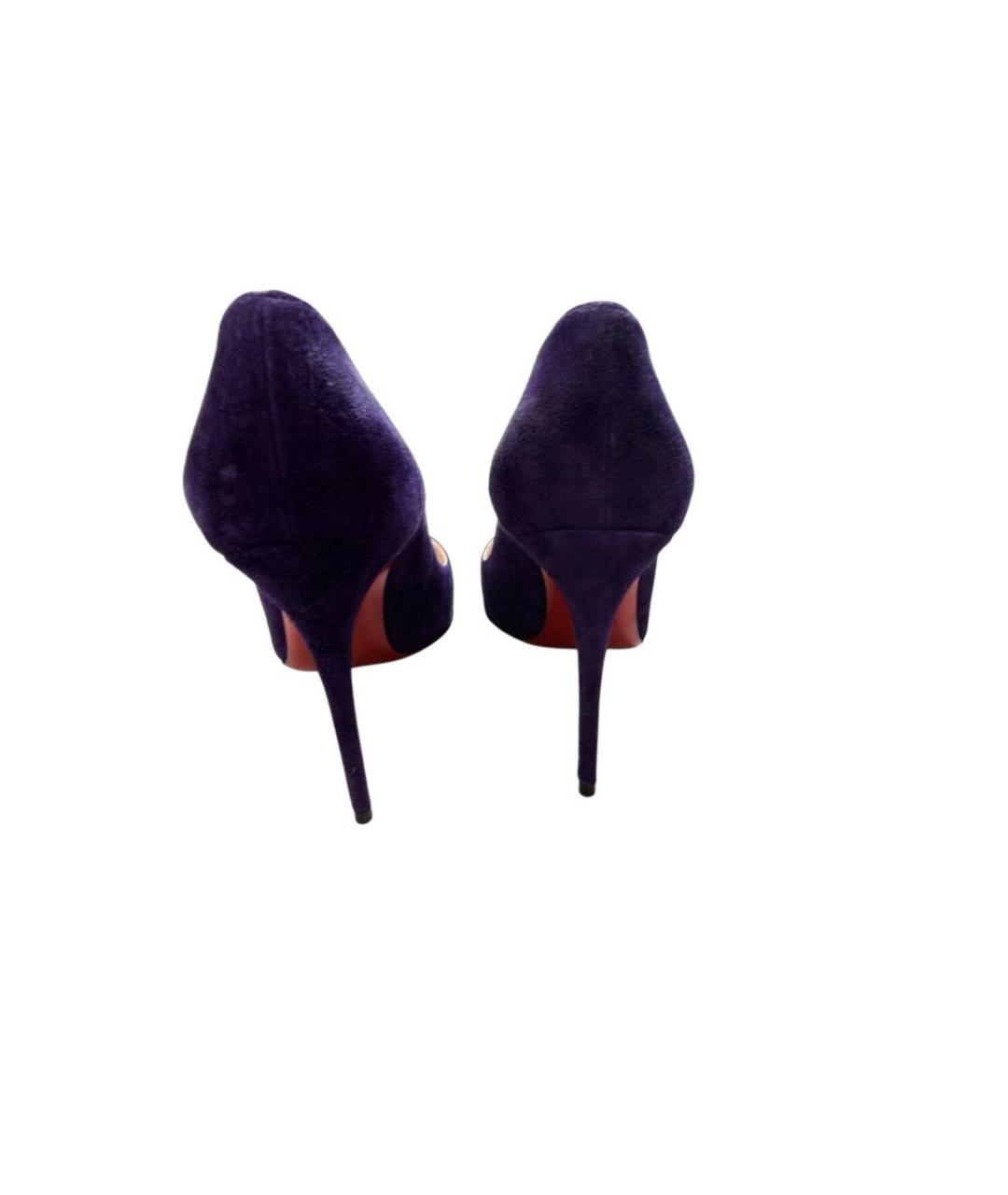 CHRISTIAN LOUBOUTIN Фиолетовые замшевые туфли, фото 4