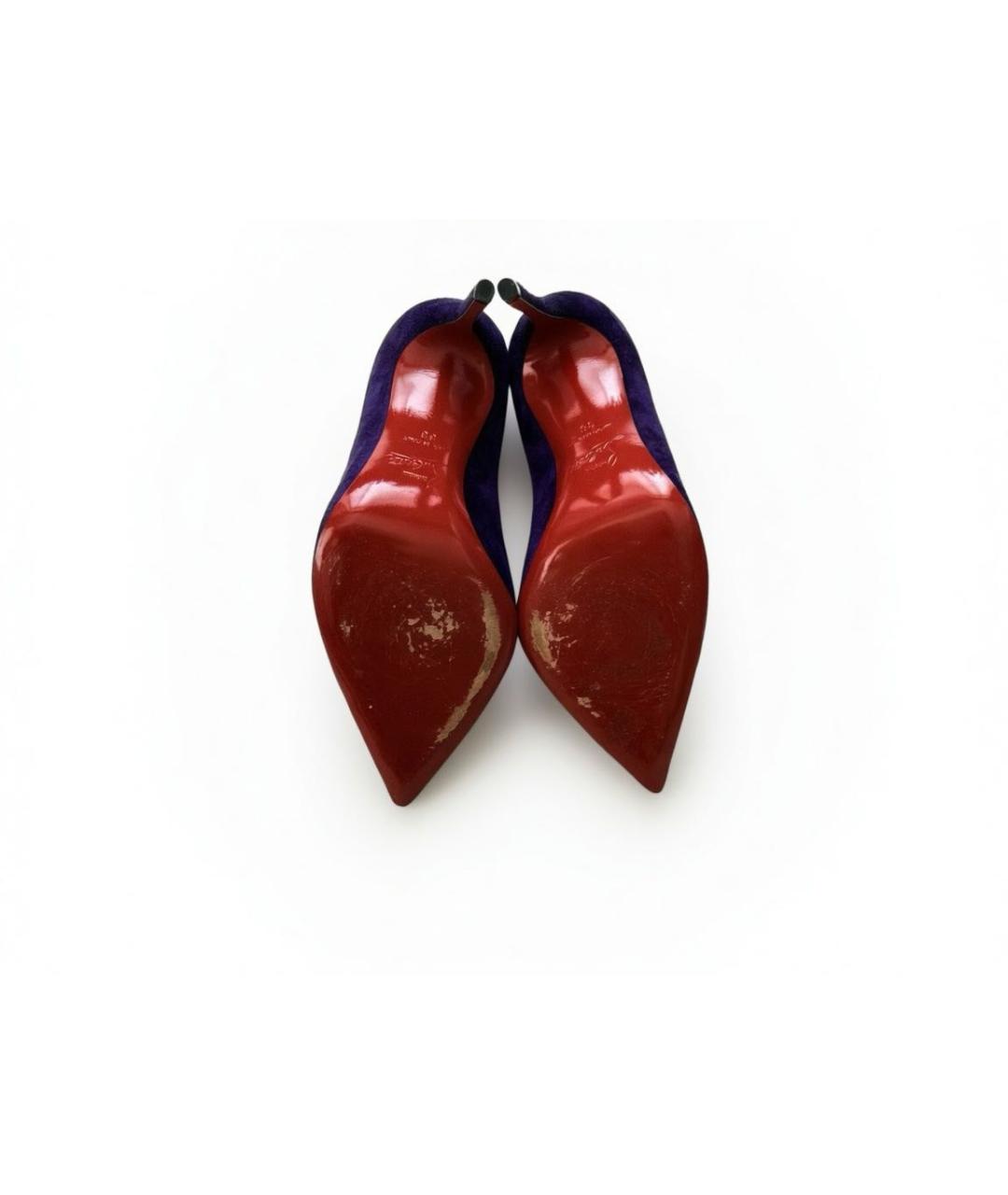 CHRISTIAN LOUBOUTIN Фиолетовые замшевые туфли, фото 6