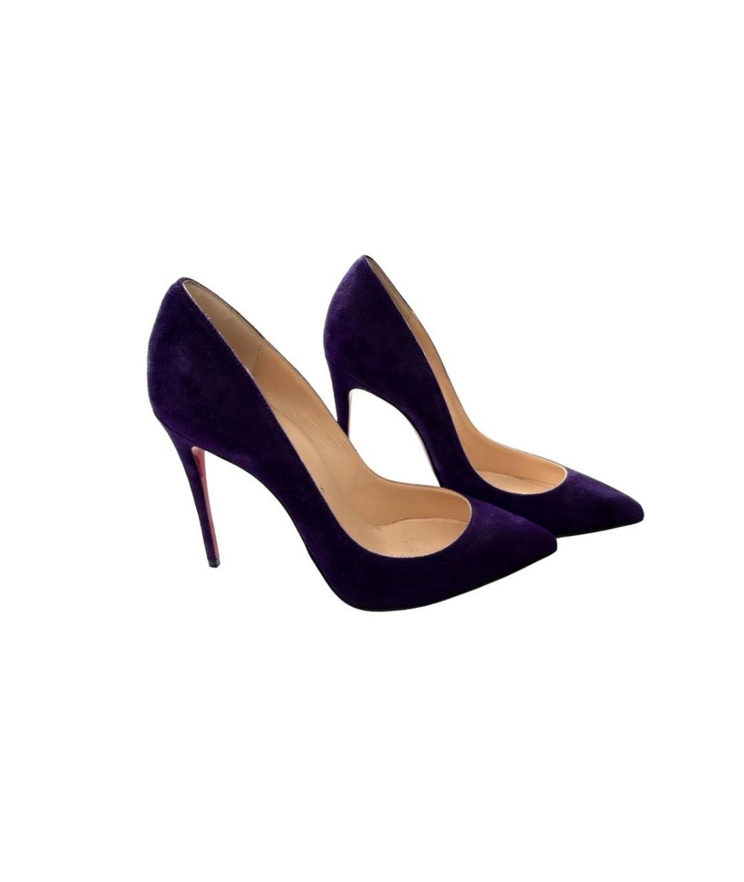CHRISTIAN LOUBOUTIN Фиолетовые замшевые туфли, фото 8