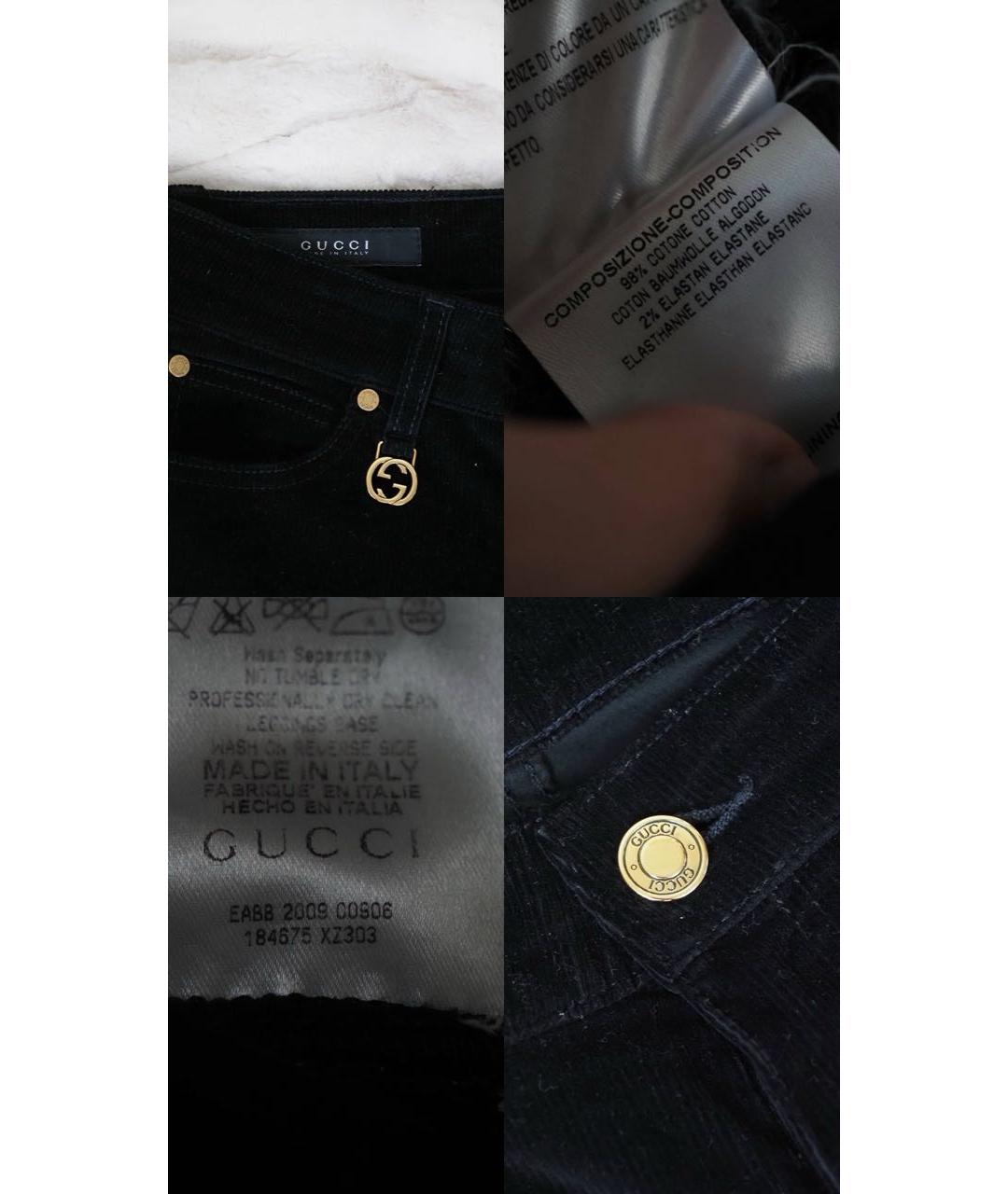 GUCCI Черные хлопковые прямые брюки, фото 8