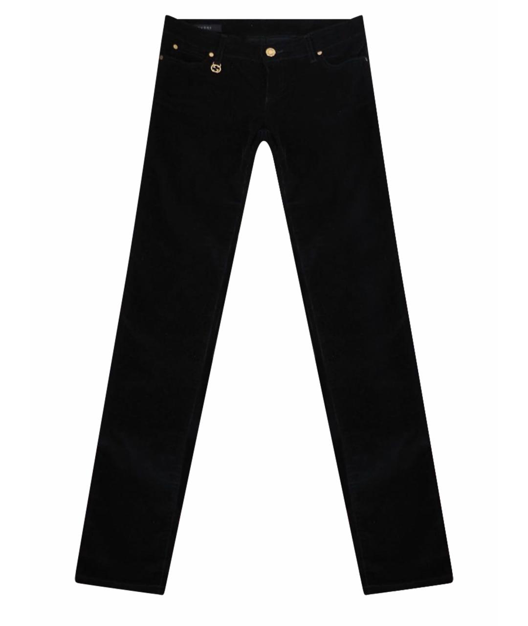GUCCI Черные хлопковые прямые брюки, фото 1