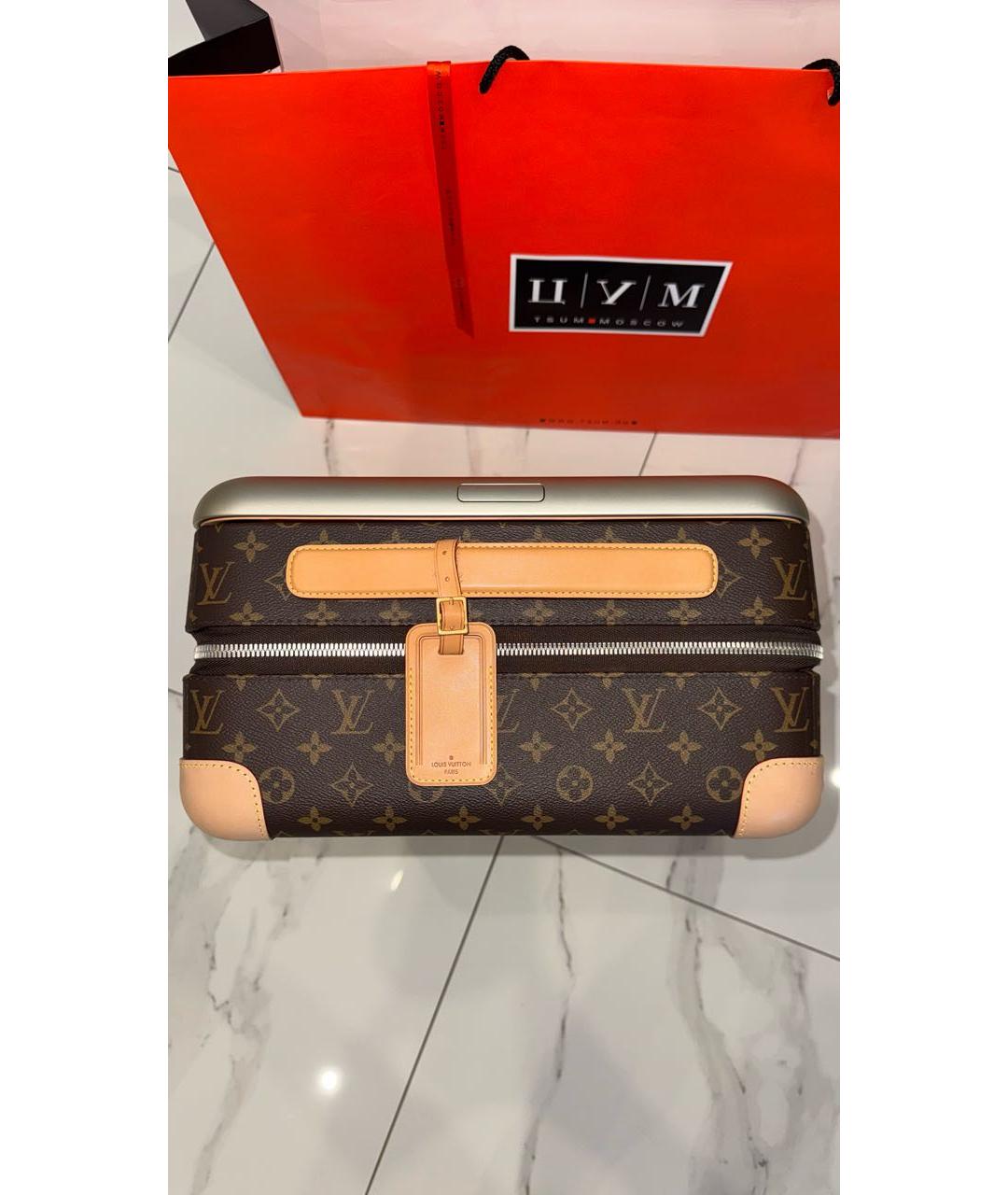 LOUIS VUITTON Коричневый чемодан из канвы, фото 8