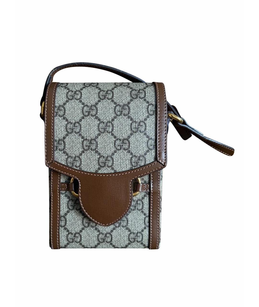GUCCI Бежевая сумка через плечо из канвы, фото 1