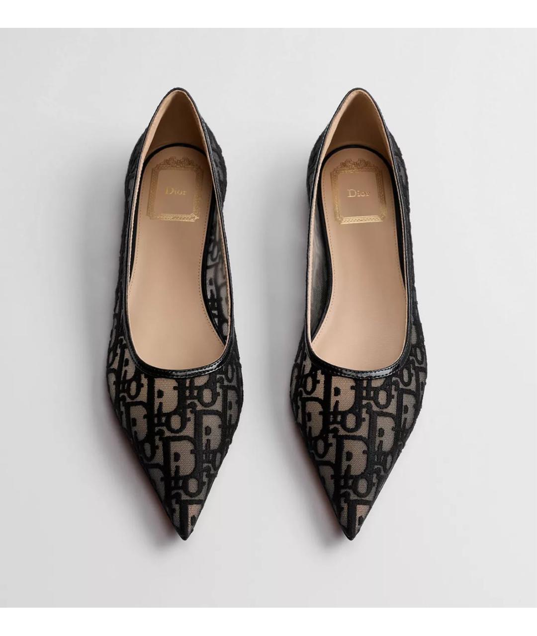CHRISTIAN DIOR Черные текстильные балетки, фото 3