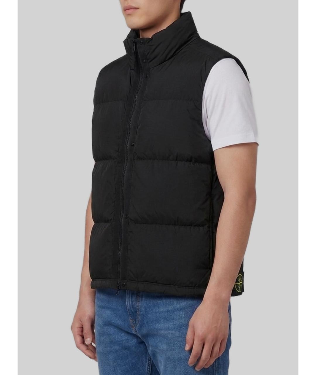 STONE ISLAND Черный полиамидовый жилет, фото 3