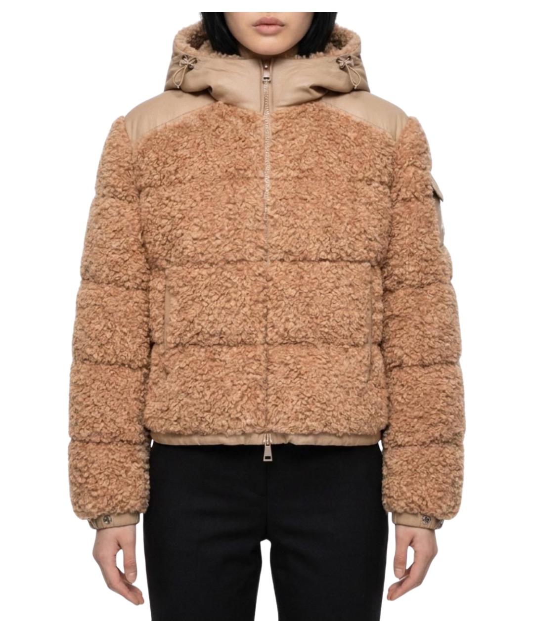 MONCLER Коричневая полиэстеровая куртка, фото 1