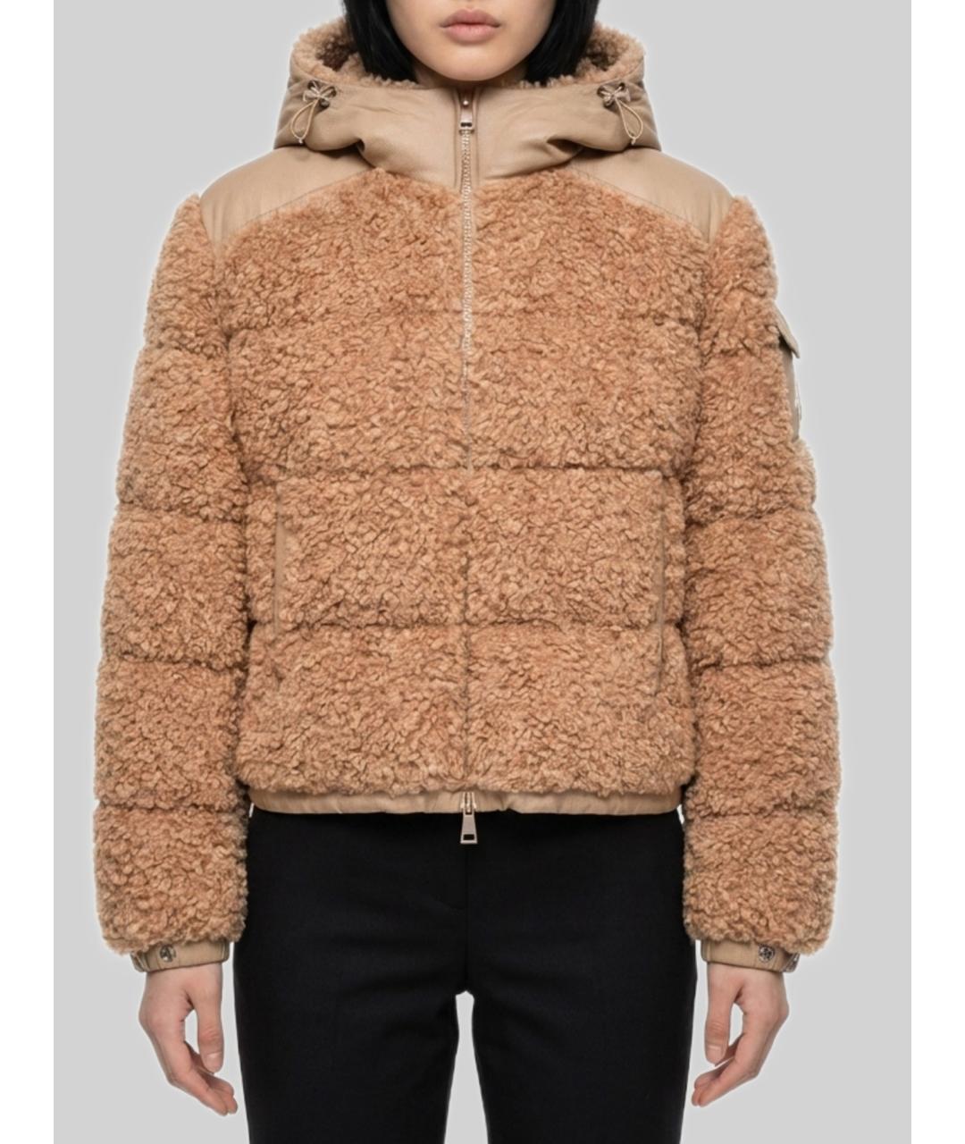 MONCLER Коричневая полиэстеровая куртка, фото 4