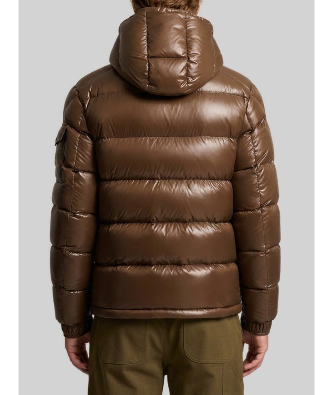 MONCLER Коричневая полиамидовая куртка, фото 2
