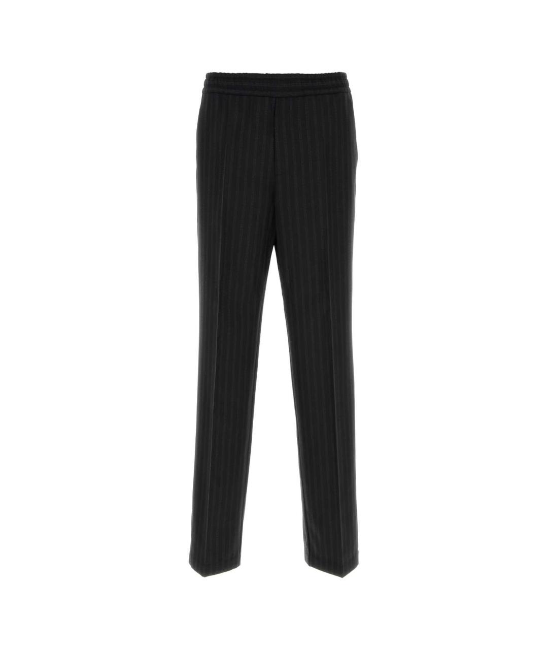 VERSACE Черные шерстяные повседневные брюки, фото 1