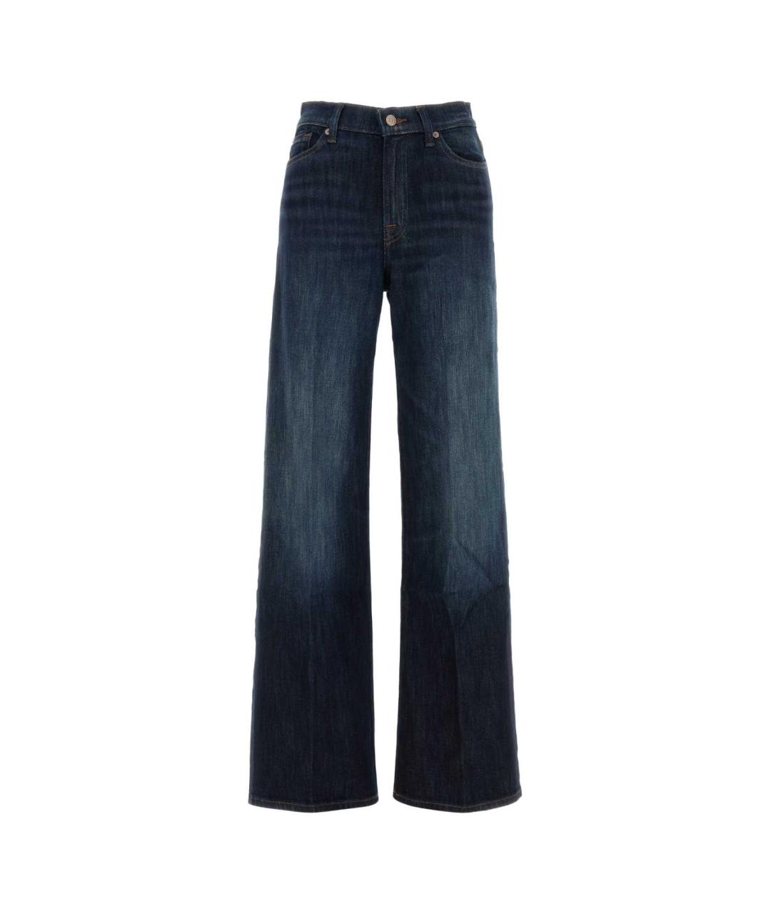 7 FOR ALL MANKIND Синие хлопковые прямые джинсы, фото 1