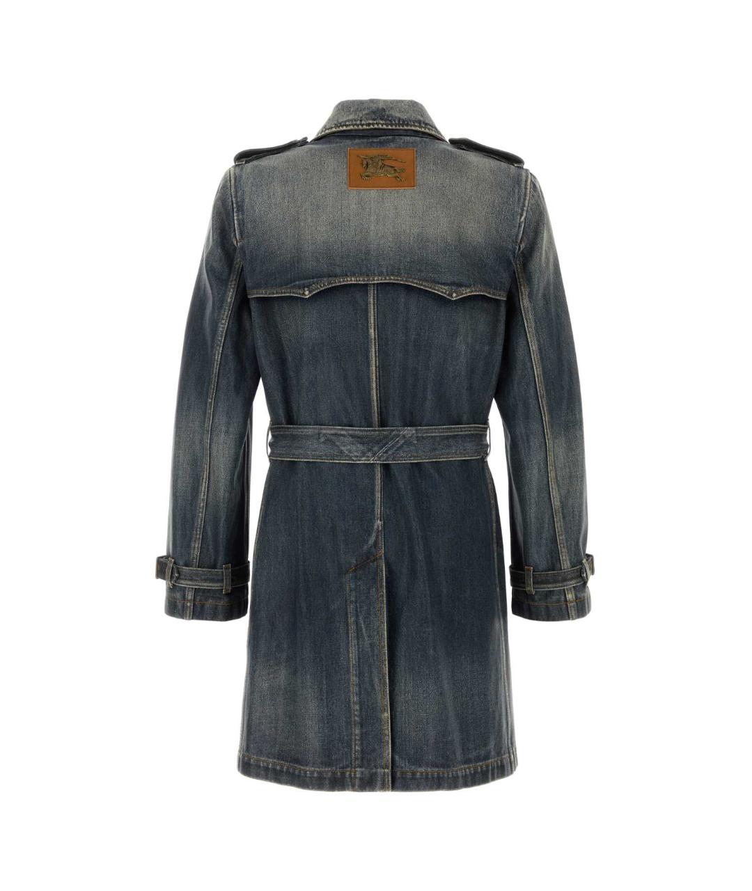 BURBERRY Синее хлопковое пальто, фото 2