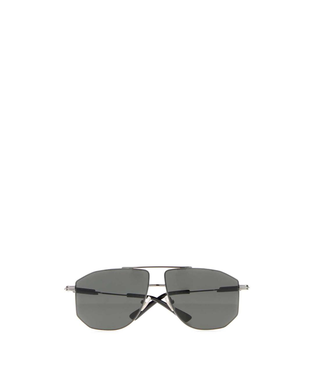 BOTTEGA VENETA Серые металлические солнцезащитные очки, фото 1