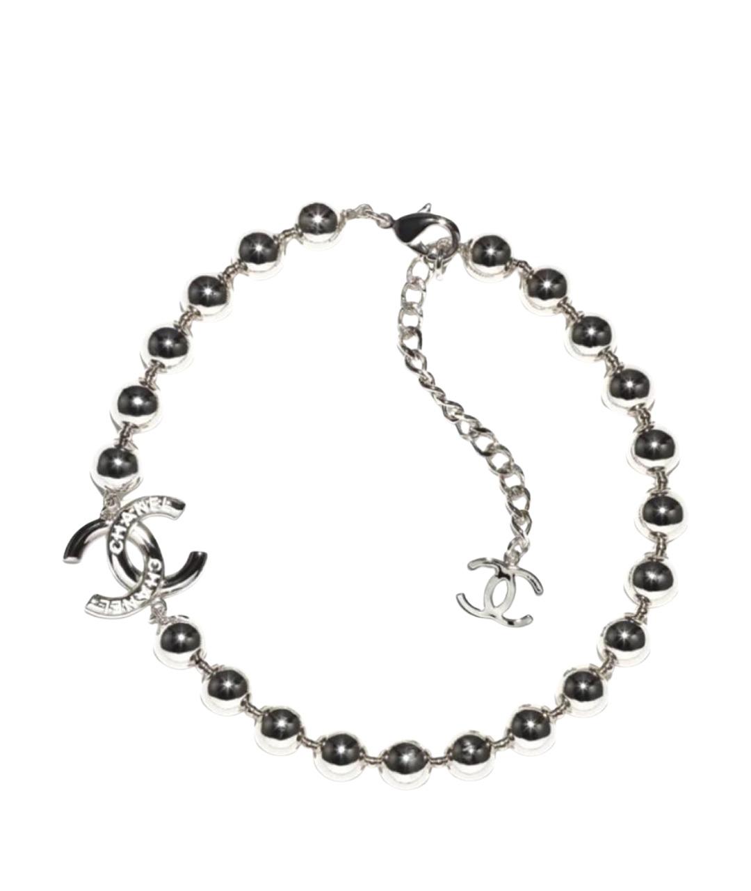 CHANEL Серебряное металлическое колье, фото 1