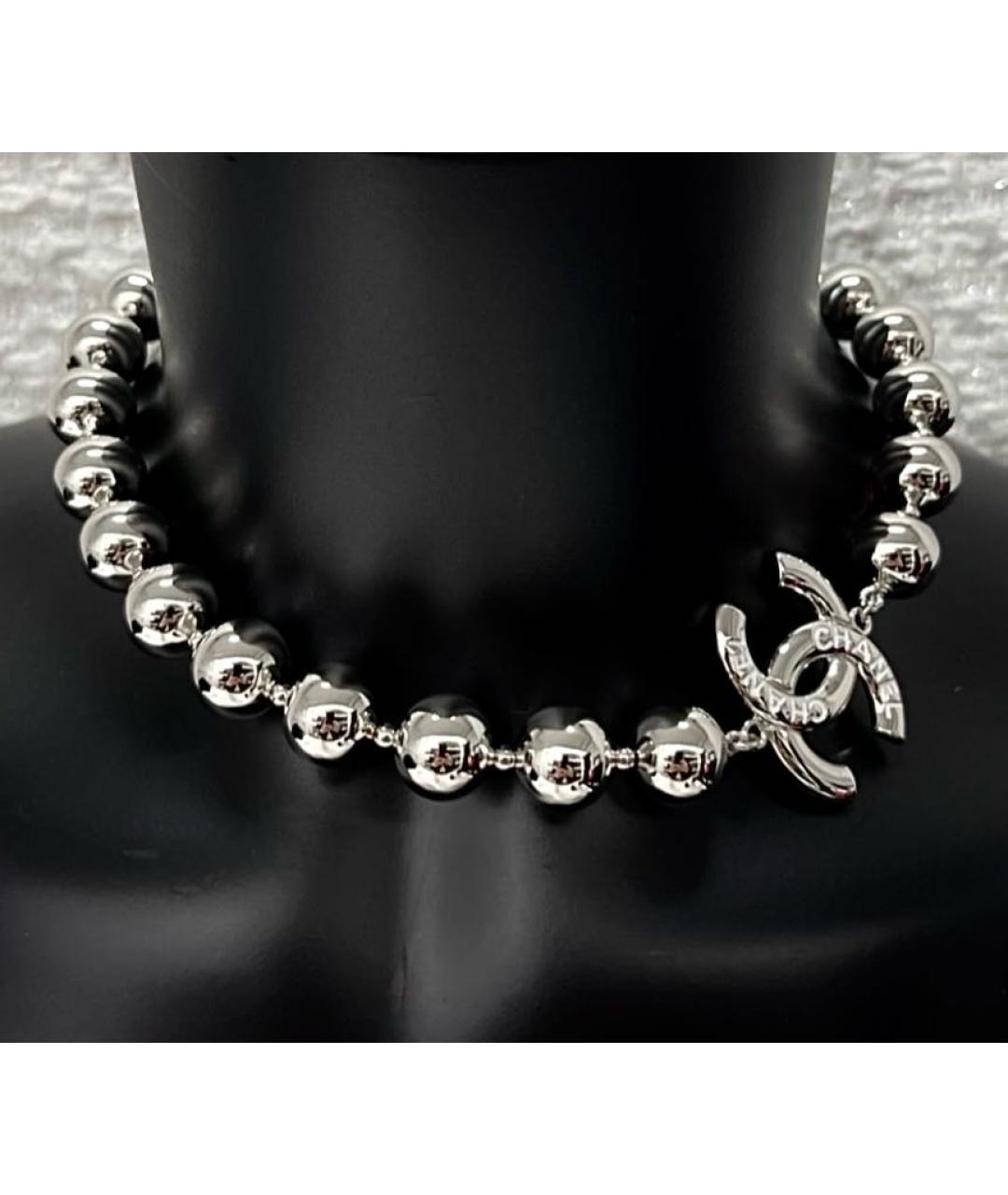 CHANEL Серебряное металлическое колье, фото 3