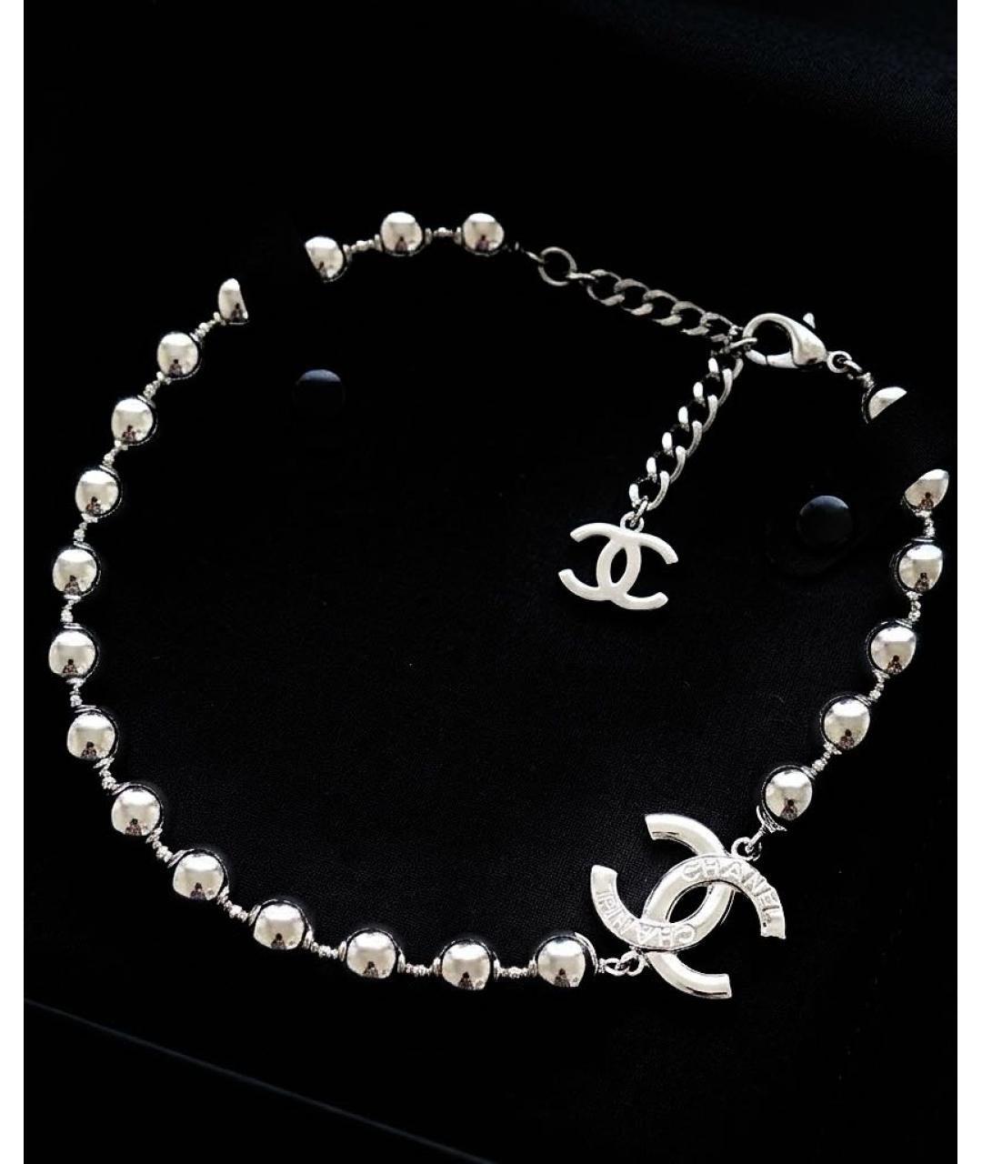 CHANEL Серебряное металлическое колье, фото 6