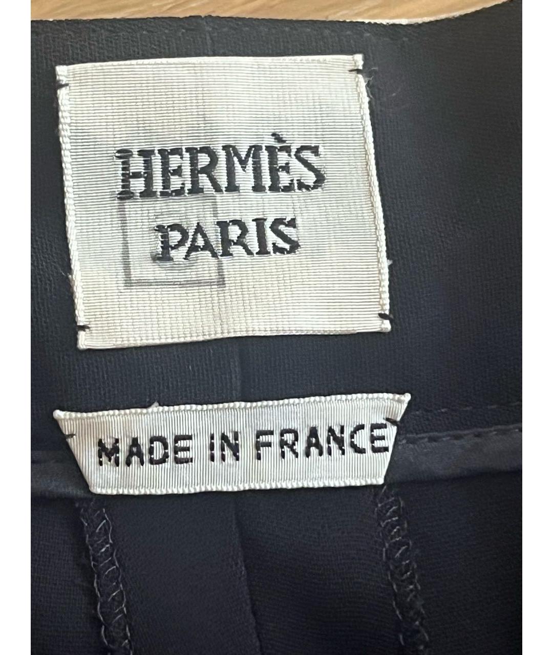 HERMES Черные вискозные брюки широкие, фото 3