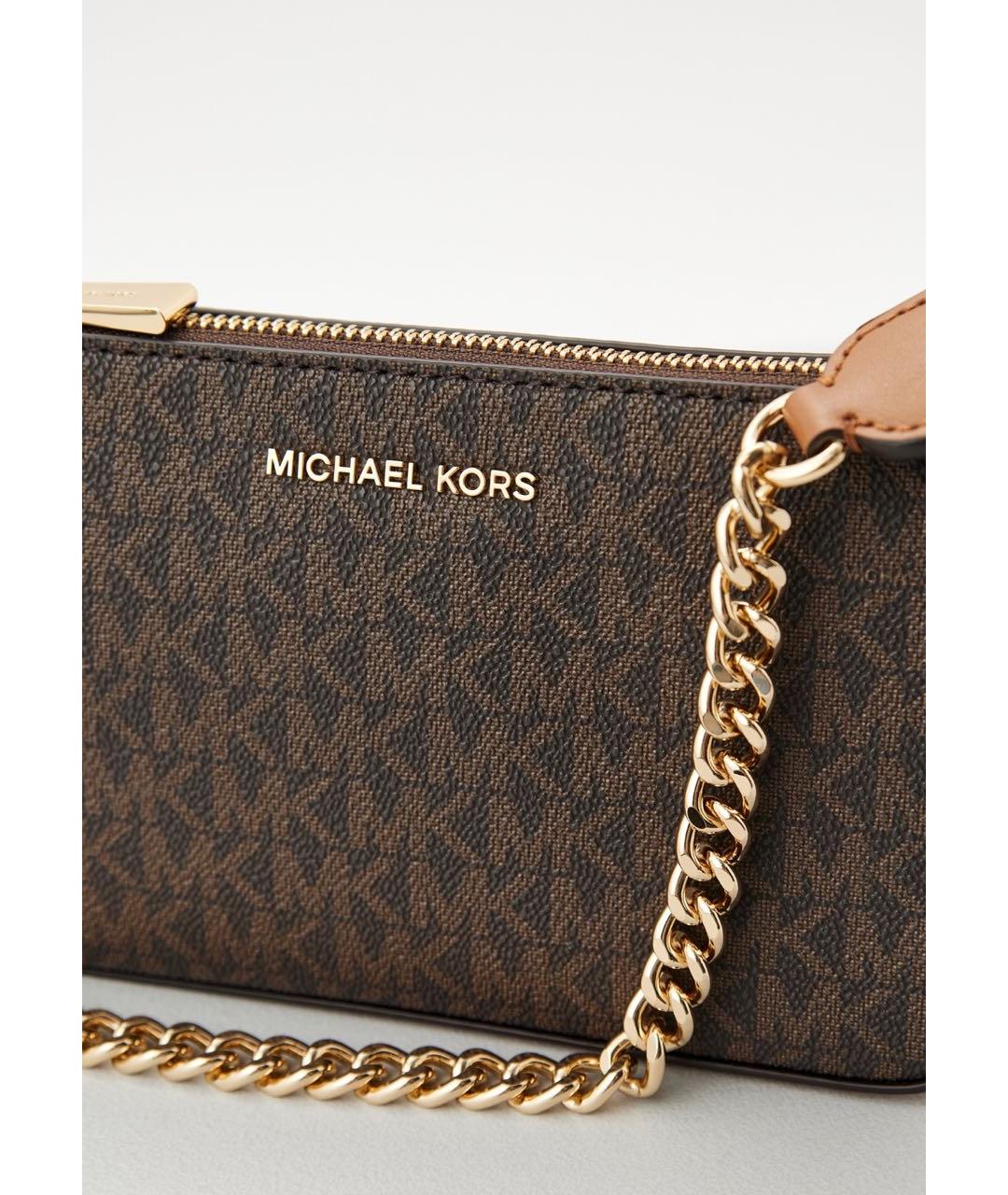 MICHAEL KORS Коричневая кожаная сумка с короткими ручками, фото 3