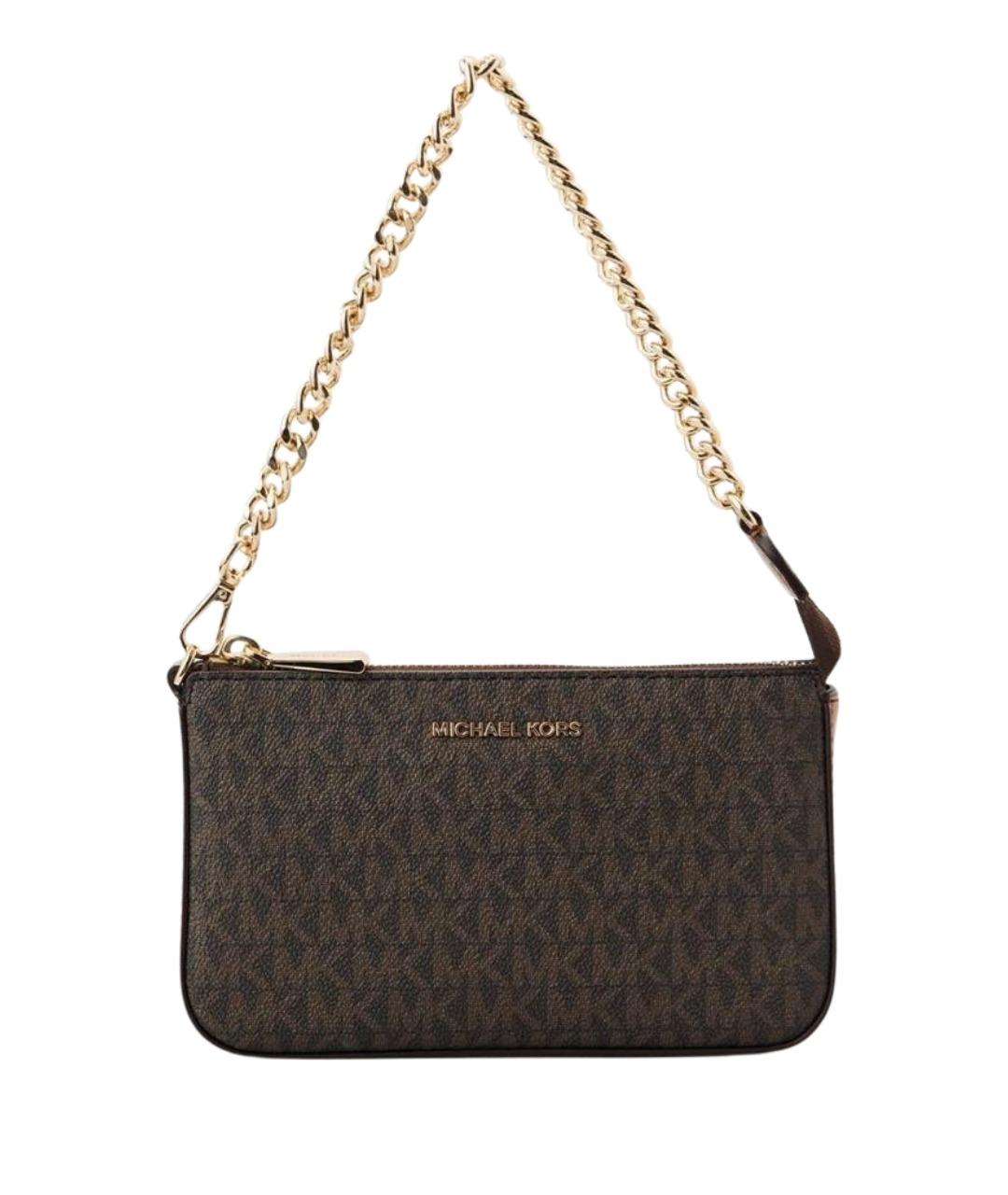 MICHAEL KORS Коричневая кожаная сумка с короткими ручками, фото 1
