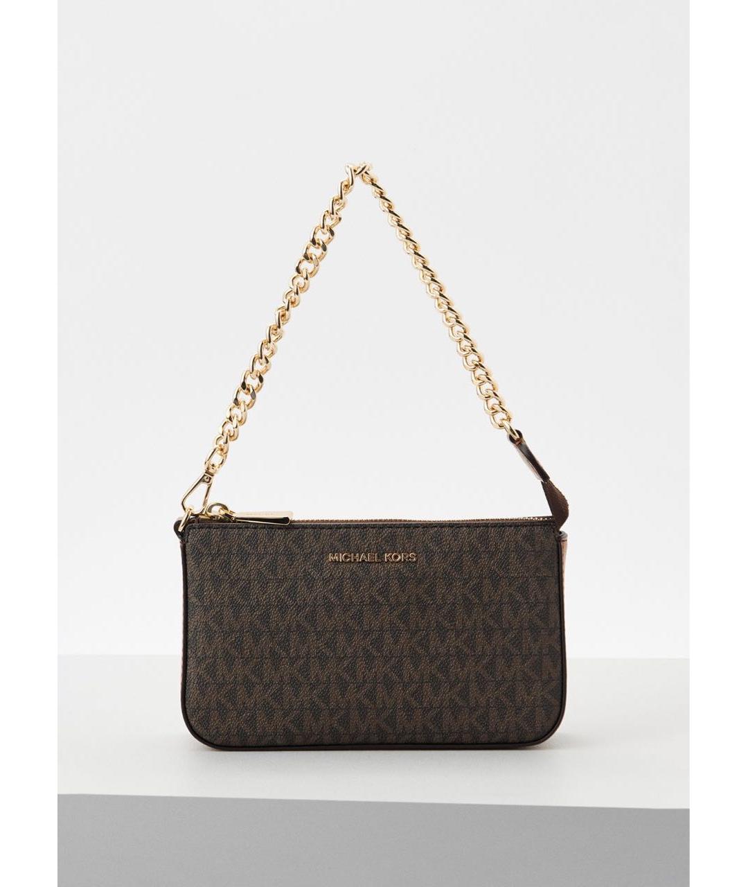 MICHAEL KORS Коричневая кожаная сумка с короткими ручками, фото 5