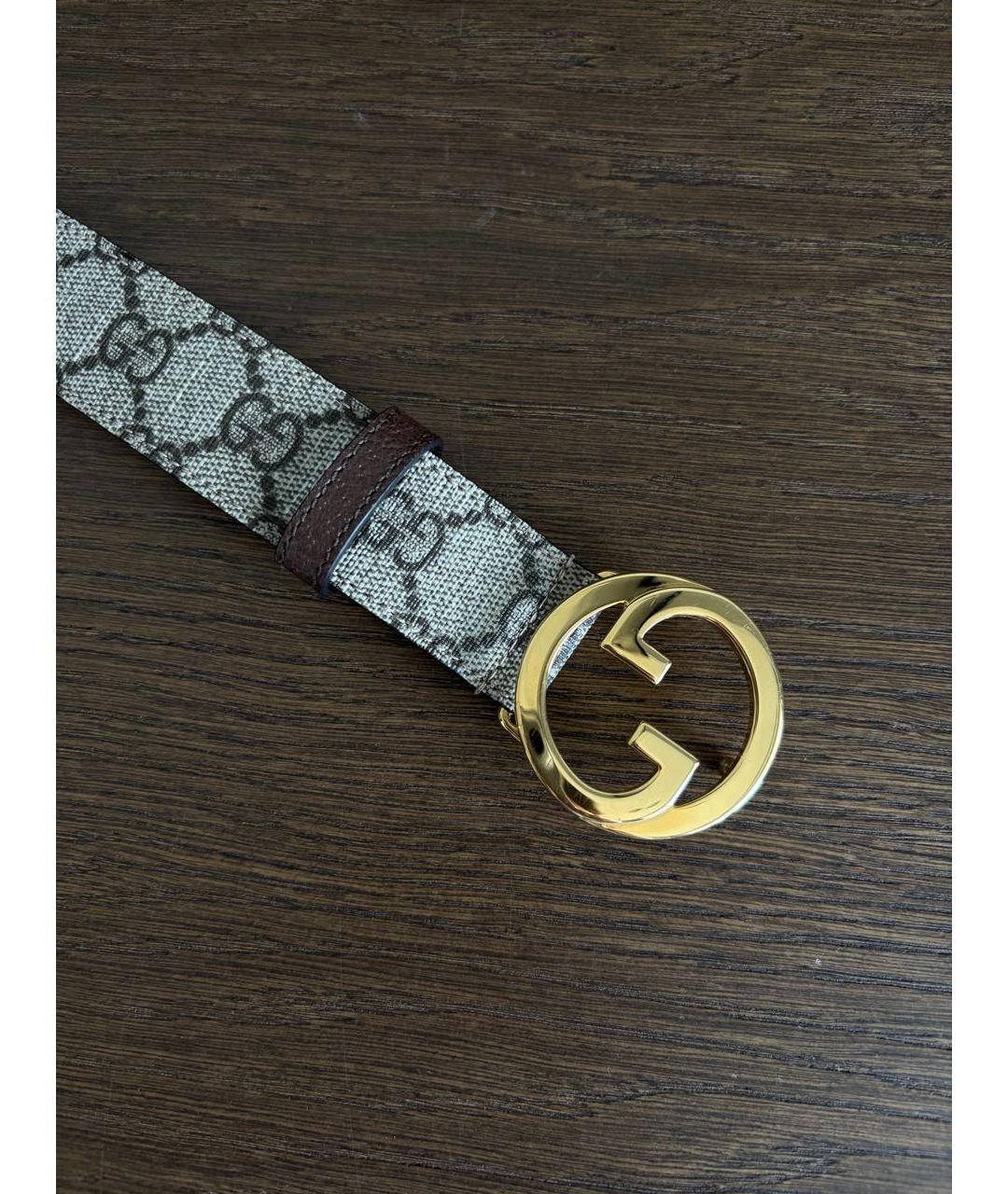 GUCCI Бежевый кожаный ремень, фото 2