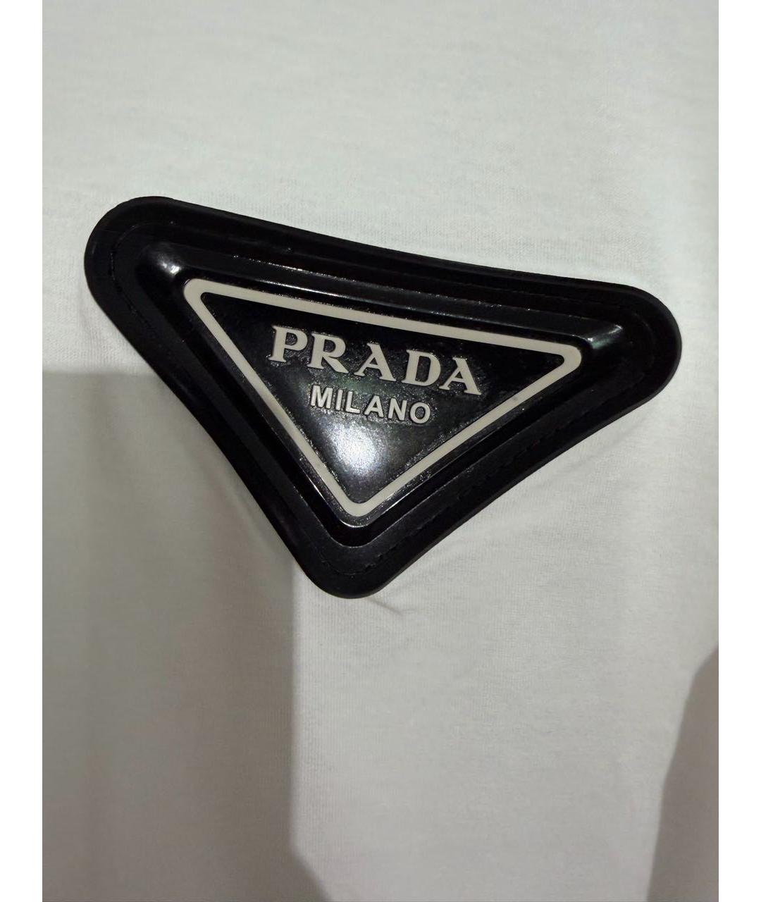 PRADA Белая хлопковая футболка, фото 2
