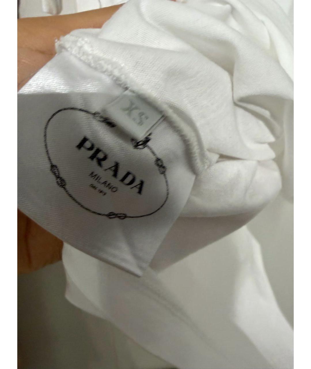 PRADA Белая хлопковая футболка, фото 7