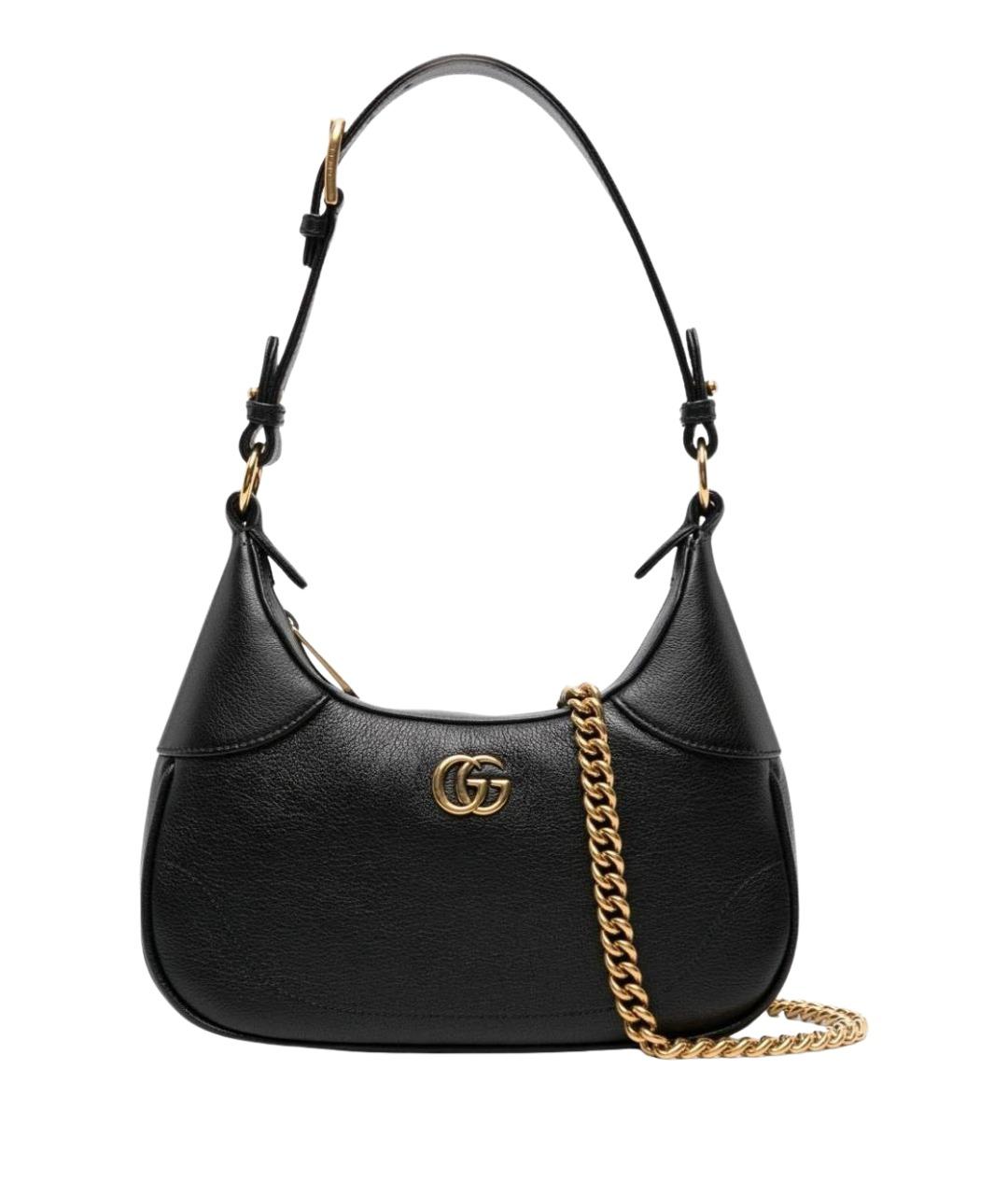 GUCCI Черная кожаная сумка с короткими ручками, фото 1