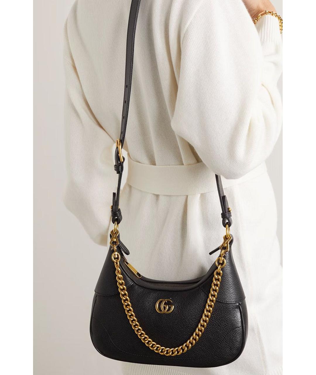 GUCCI Черная кожаная сумка с короткими ручками, фото 3