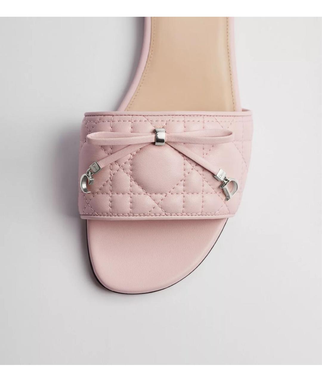 CHRISTIAN DIOR Розовые кожаные шлепанцы, фото 4