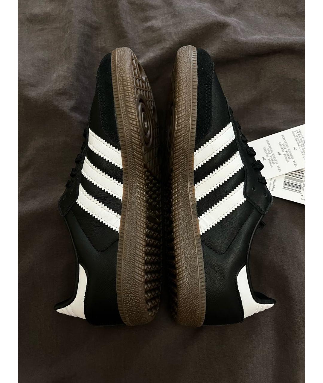 ADIDAS Черные кожаные кеды, фото 4