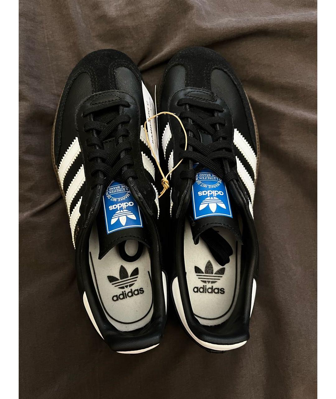 ADIDAS Черные кожаные кеды, фото 3
