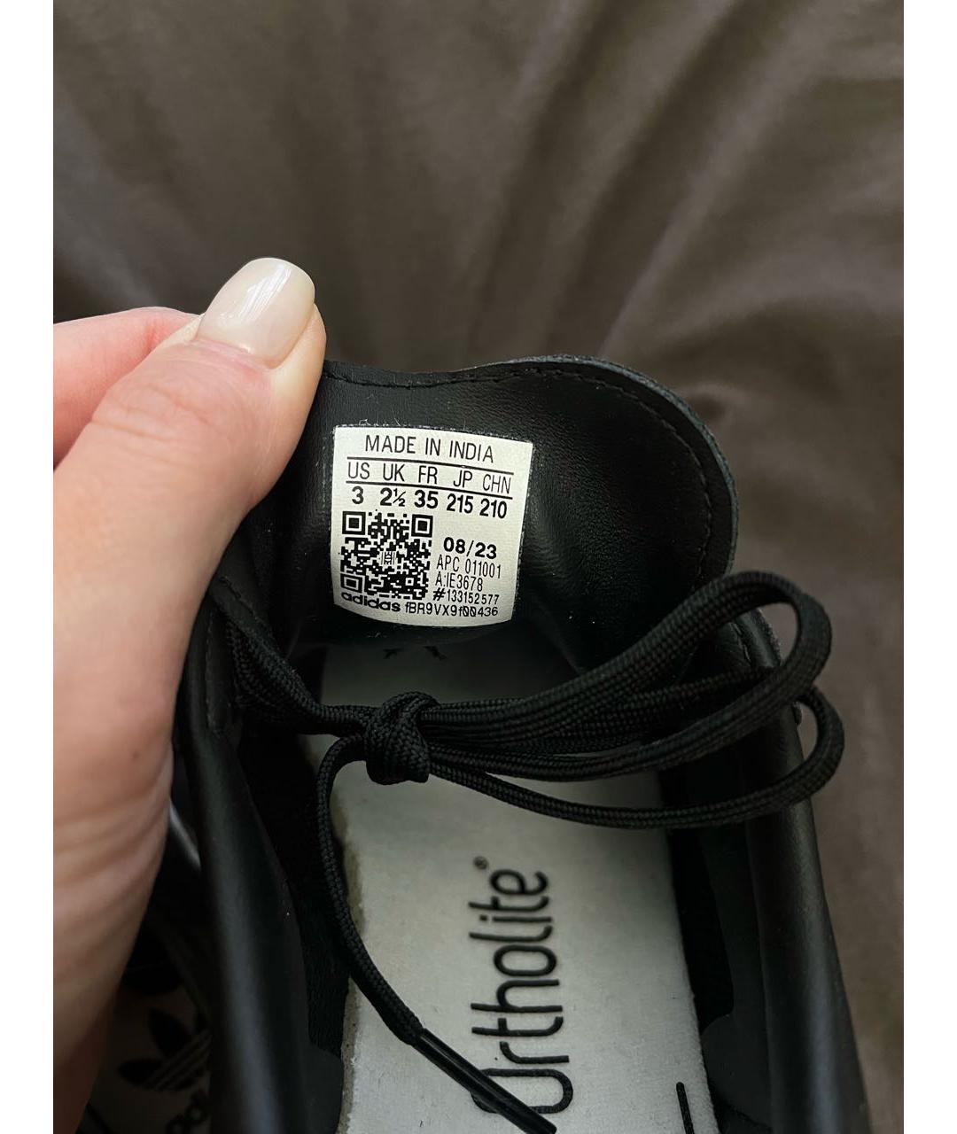 ADIDAS Черные кожаные кеды, фото 7