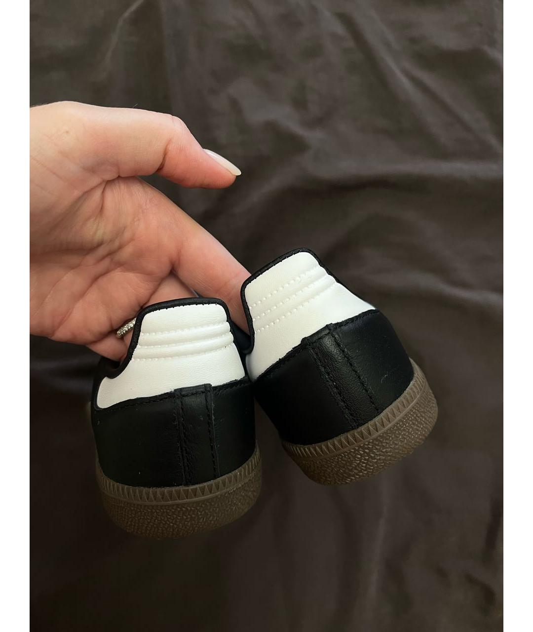 ADIDAS Черные кожаные кеды, фото 5